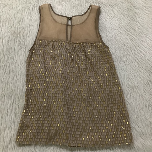 Broadway and broom gold silk summer beach top - Picture 4 of 5